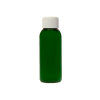 1 oz. Dark Green PET Cosmo Round Bottle with Plain 20/410 Cap with F217 Liner