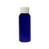 1 oz. Cobalt Blue PET Cosmo Round Bottle with Plain 20/410 Cap with F217 Liner