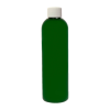 4 oz. Dark Green PET Cosmo Round Bottle with Plain 20/410 Cap with F217 Liner
