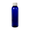 4 oz. Cobalt Blue PET Cosmo Round Bottle with Plain 20/410 Cap with F217 Liner