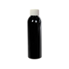 4 oz. Black PET Cosmo Round Bottle with Plain 24/410 Cap with F217 Liner
