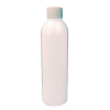 6 oz. White PET Cosmo Round Bottle with 24/410 White Ribbed Cap with F217 Liner