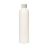8 oz. White PET Cosmo Round Bottle with 24/410 White Ribbed Cap with F217 Liner
