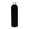 8 oz. Black PET Cosmo Round Bottle with Plain 24/410 Cap with F217 Liner