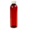 8 oz. Red Amber PET Cosmo Round Bottle with CRC 24/410 Cap with F217 Liner