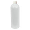 16 oz. White PET Cosmo Round Bottle with 24/410 White Ribbed Cap with F217 Liner