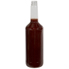1 Liter PET Ribbed Syrup Bottle with 28/400 Neck (Cap sold separately)