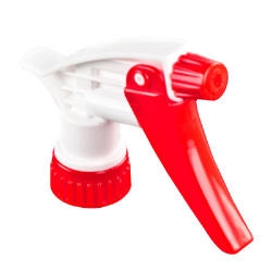 28/400 Red & White Polypropylene Model 300™ Spray Head with 7-1/4" Dip Tube (Bottle Sold Separately)