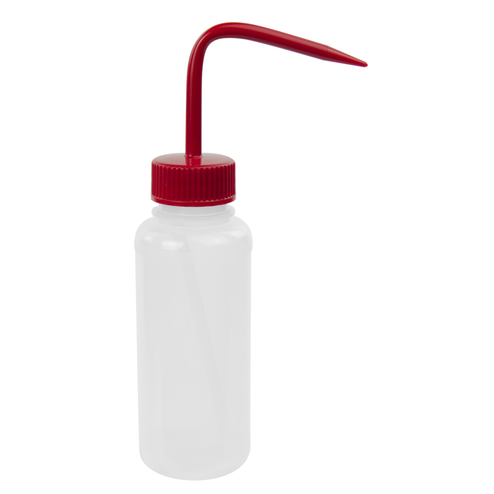 250mL Scienceware® Wide Mouth Wash Bottle with Red Dispensing Nozzle