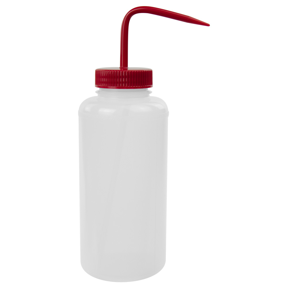 1000mL Scienceware® Wide Mouth Wash Bottle with Red Dispensing Nozzle