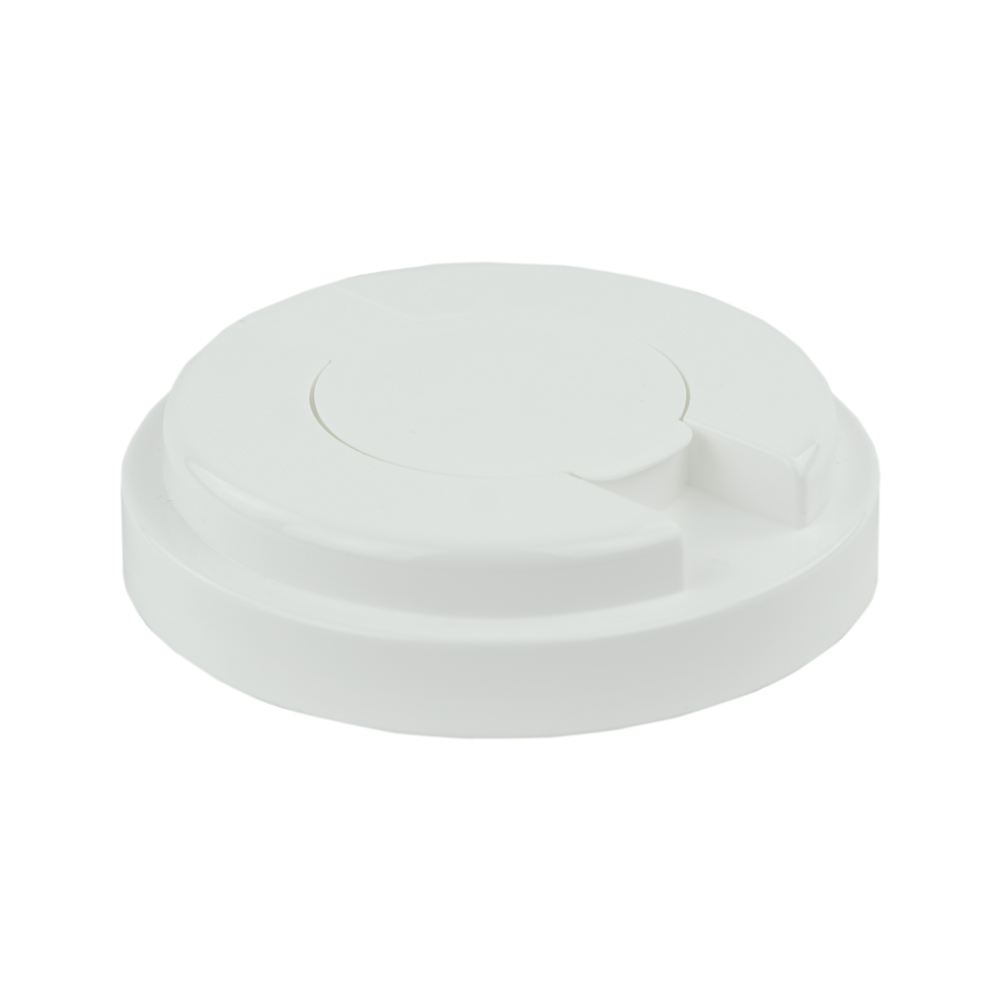 120mm Snap Top Cap for Towel Wipe Canister- White | U.S. Plastic Corp.
