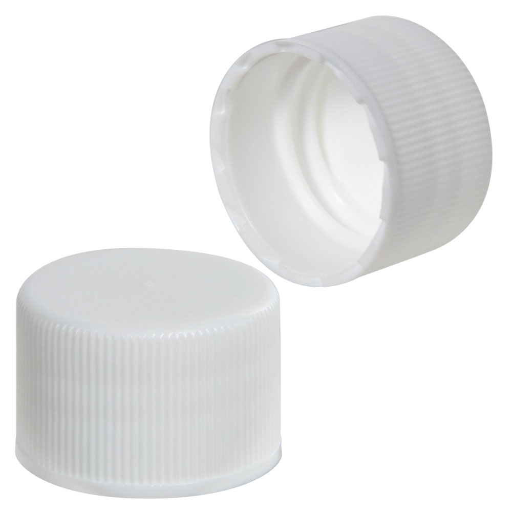 20/410 White Ribbed Polypropylene Cap with F217 Liner
