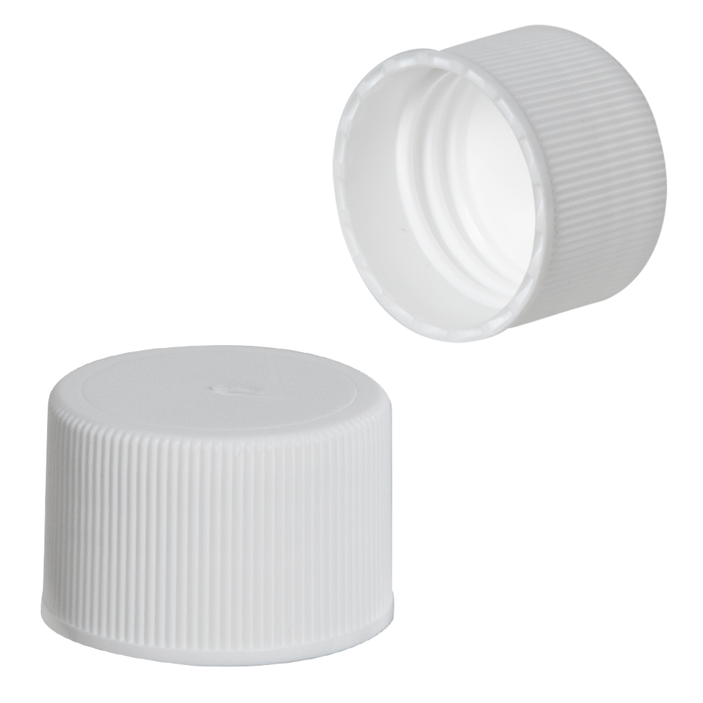 24/410 White Ribbed Polypropylene Cap with F217 Liner