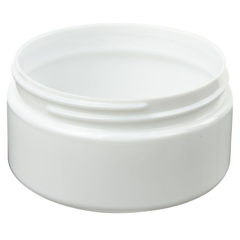 8 oz. White PET Straight-Sided Round Jar with 89/400 Neck (Cap Sold Separately)