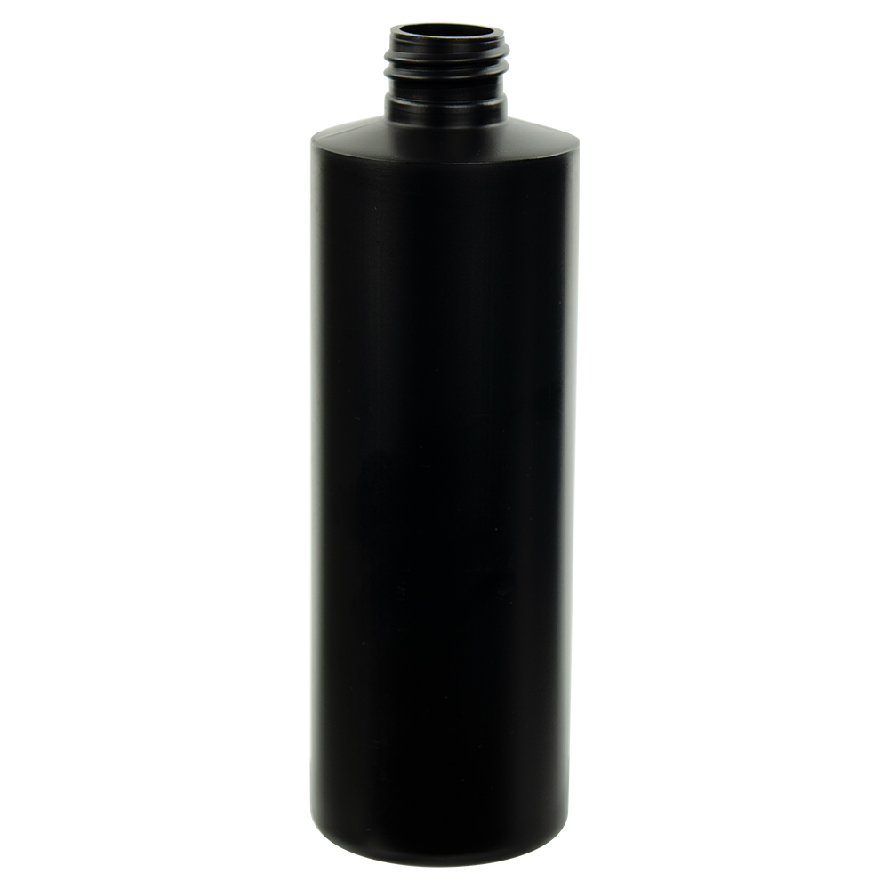 8 oz. Black HDPE Cylindrical Sample Bottle with 24/410 Neck (Cap Sold Separately)