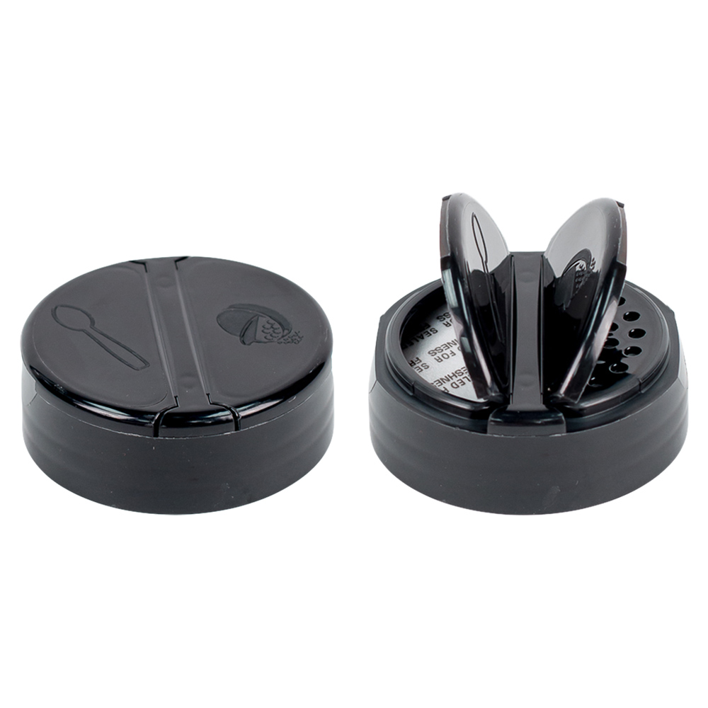 53/485 Black 13 Hole Flapper® Spice Cap with PS113 Liner  U.S. Plastic  Corp.
