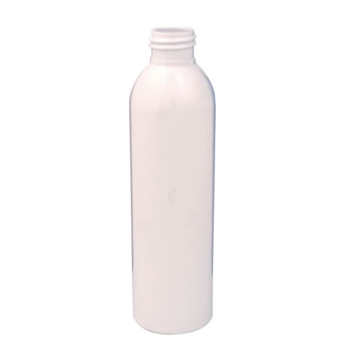 6 oz. White PET Cosmo Round Bottle with 24/410 Neck (Cap Sold Separately)