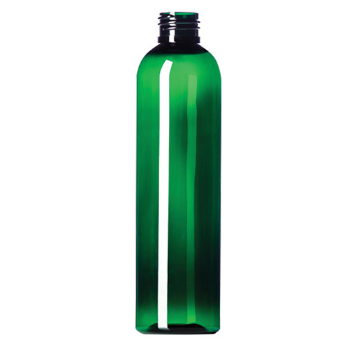 6 oz. Green PET Cosmo Round Bottle with 24/410 Neck (Cap Sold Separately)