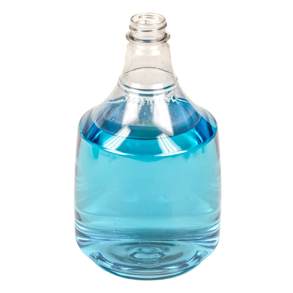 36 oz. Clear PET Mega Round Spray Bottle with 28/400 Neck  (Sprayer Sold Separately)