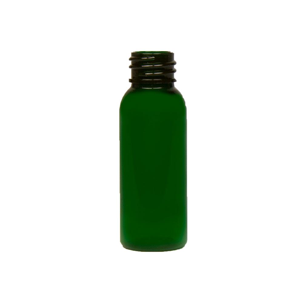 1 oz. Dark Green PET Cosmo Round Bottle with 20/410 Neck (Cap Sold Separately)