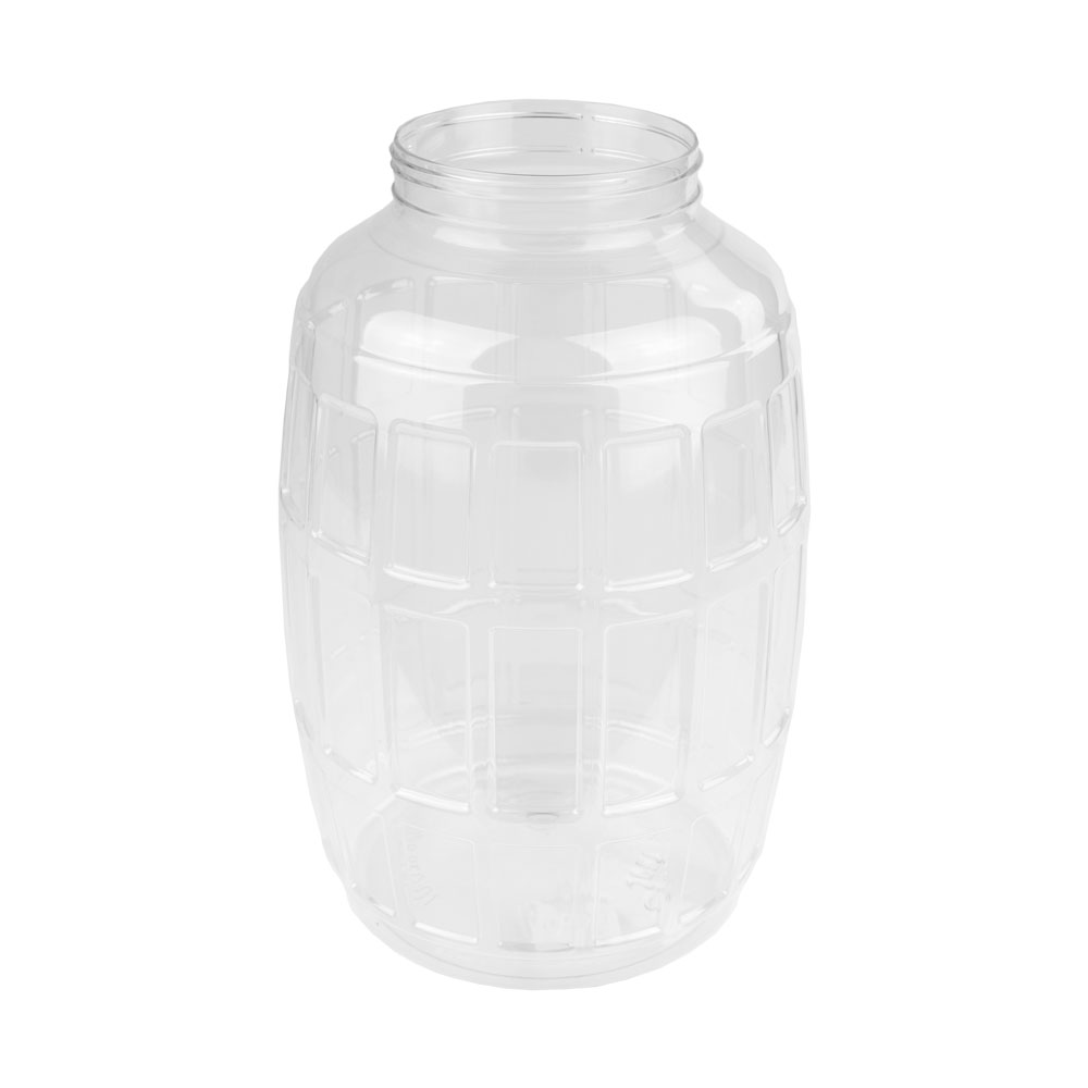 320 oz. Clear PET Barrel Jar with 120mm Neck (Lid Sold Separately)