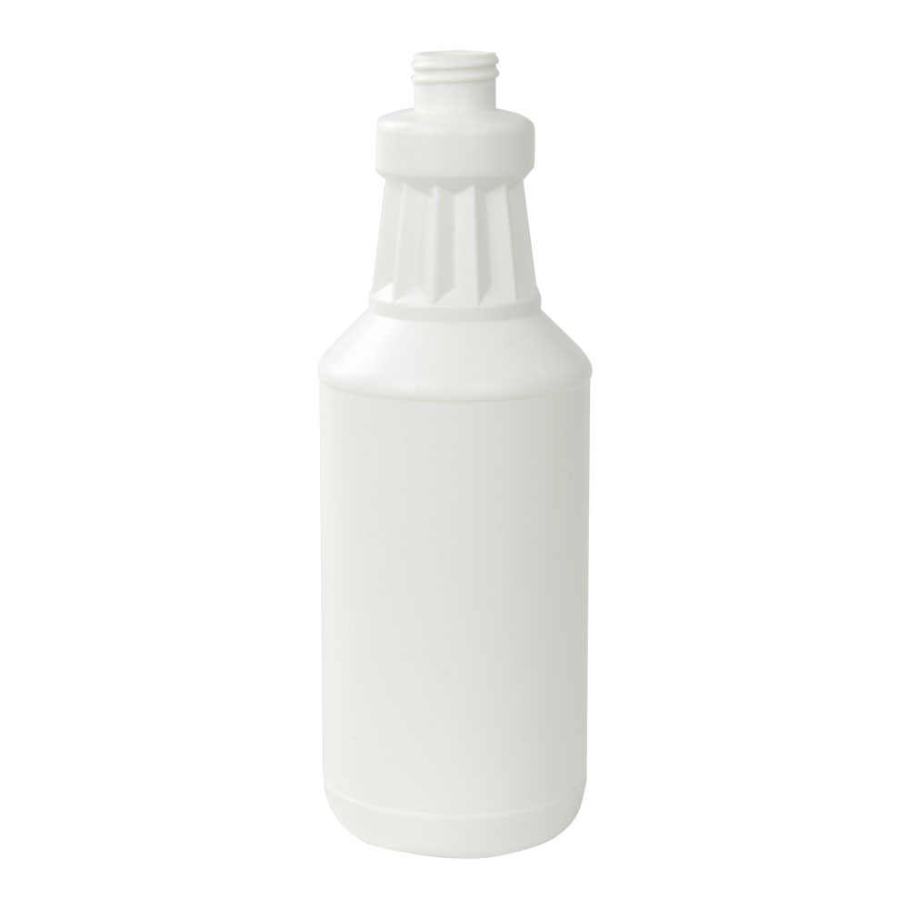 32 oz. White HDPE Fluted Carafe with 28/410 Neck (Sprayer or Cap Sold Separately)