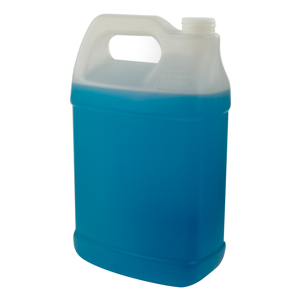 128 oz. Natural Fluorinated HDPE F-Style Jug with 38/400 Neck (Cap Sold Separately)