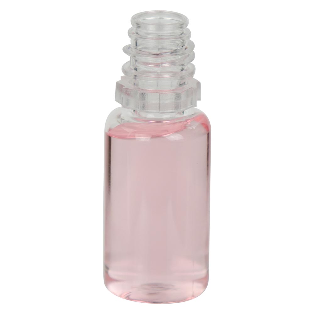 10mL Clear PET Boston Round E-Liquid Bottle with 13/415 Neck (Cap Sold Separately)