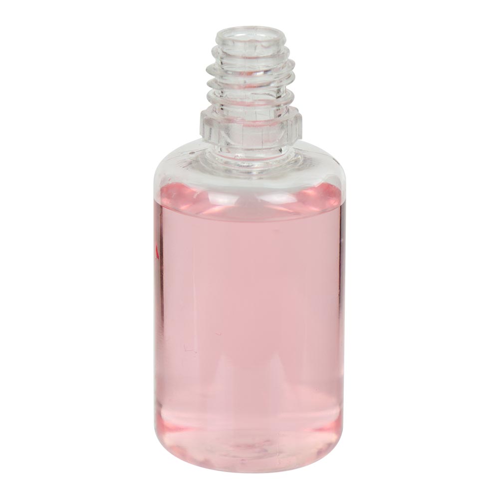 30mL Clear PET Boston Round E-Liquid Bottle with 13/415 Neck (Cap Sold Separately)