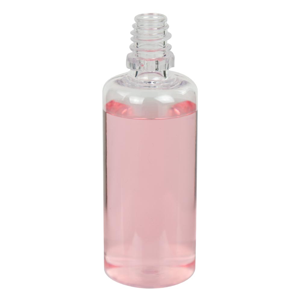 50mL Clear PET Boston Round CRC E-Liquid Bottle with 13/415 Neck (Cap Sold Separately)