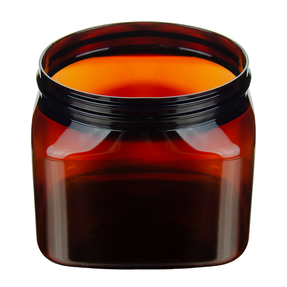 16 oz Amber Glass Straight Sided Squat Jars *Bulk Pallet* - 5001B59BULK