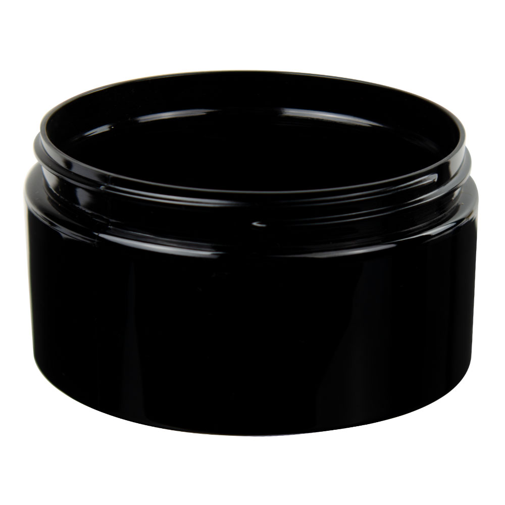 4 oz. Black PET Straight-Sided Round Jar with 70/400 Neck (Cap Sold Separately)