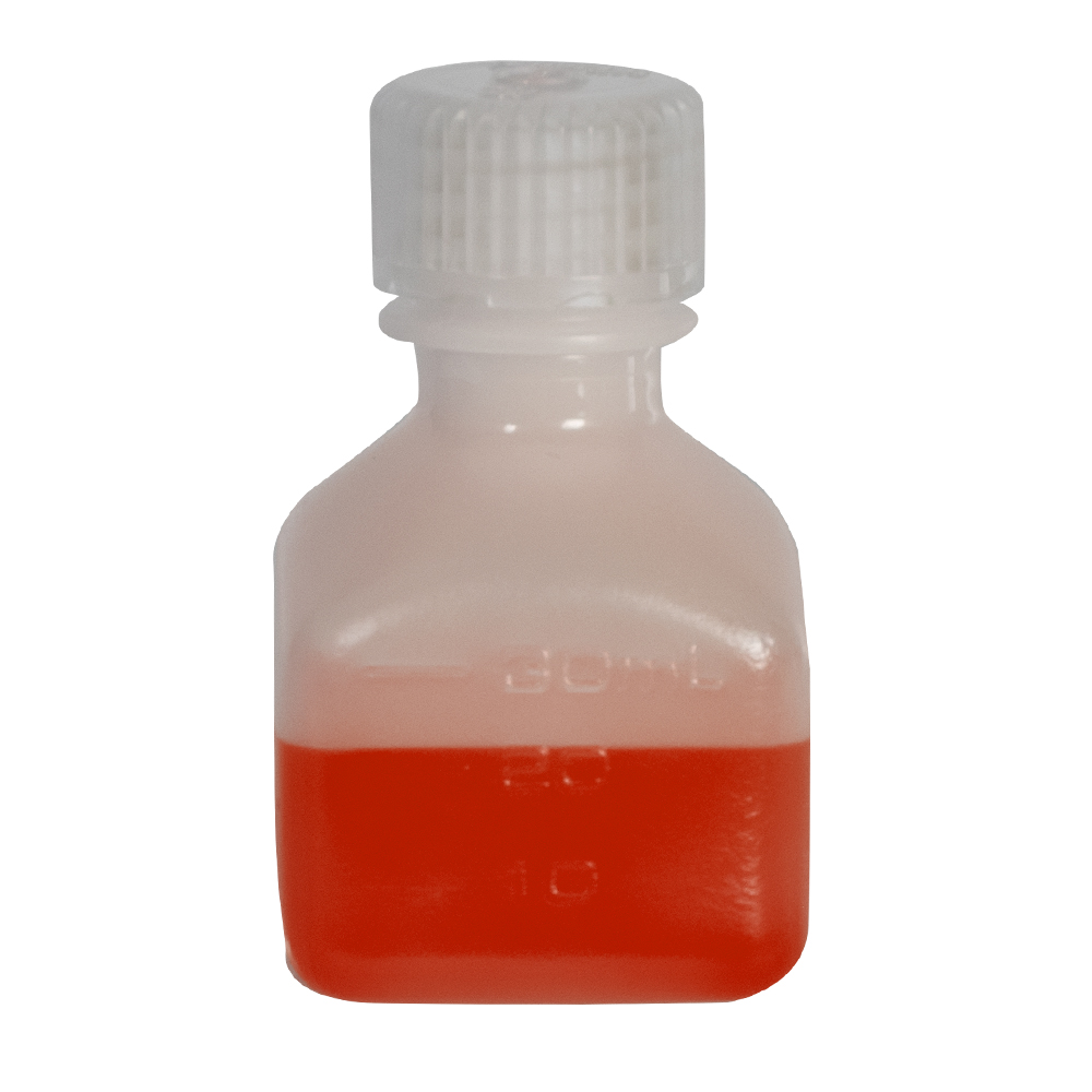 1 oz./30mL Nalgene™ Narrow Mouth Polyethylene Square Bottle with 20mm Cap