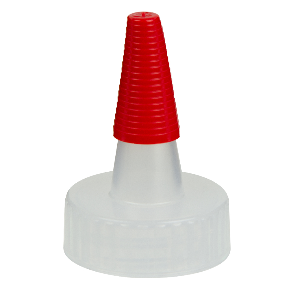 28/400 Natural Yorker Spout Cap with Long Red Tip