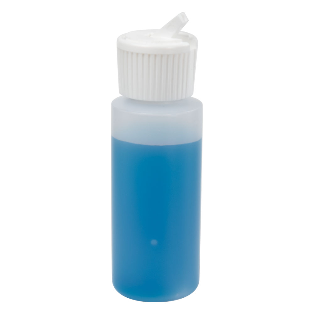 2 oz. Natural HDPE Cylindrical Sample Bottle with 24/410 Flip-Top Cap
