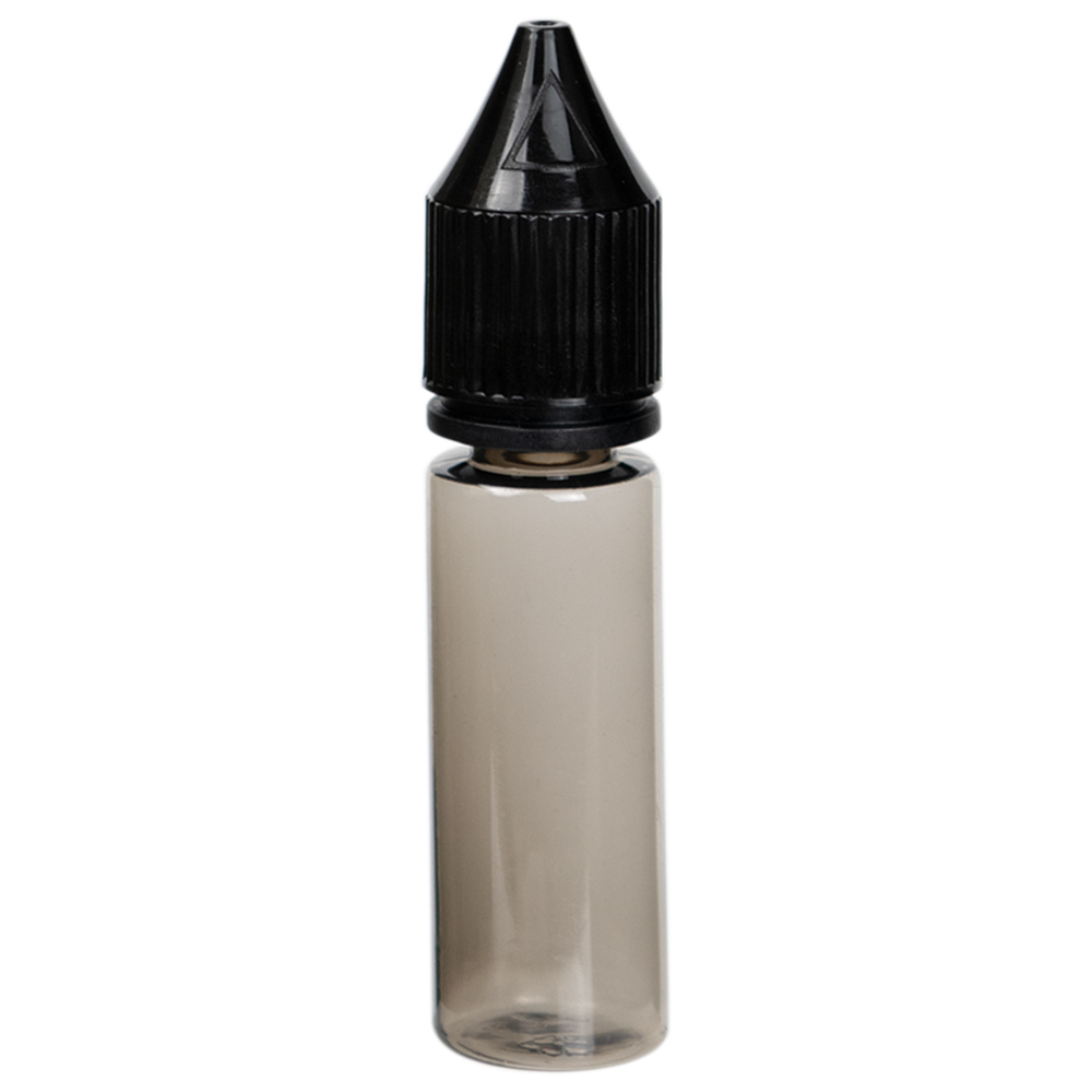 16.5mL Transparent Black PET Unicorn Bottle with Black CRC/TE Cap