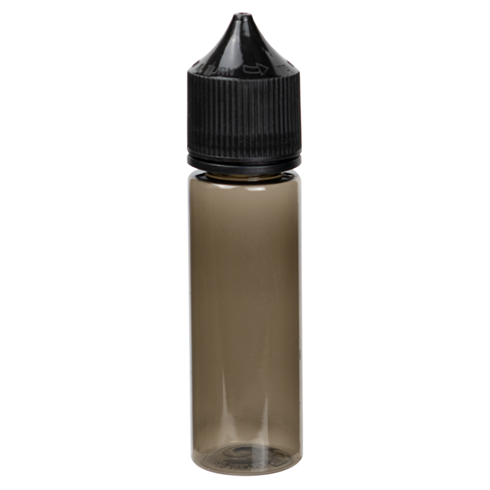 50mL Transparent Black PET Unicorn Bottle with Black CRC/TE Cap