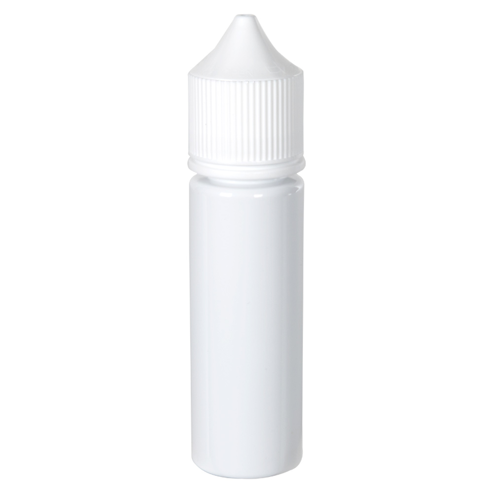 50mL Opaque White PET Unicorn Bottle with White CRC/TE Cap