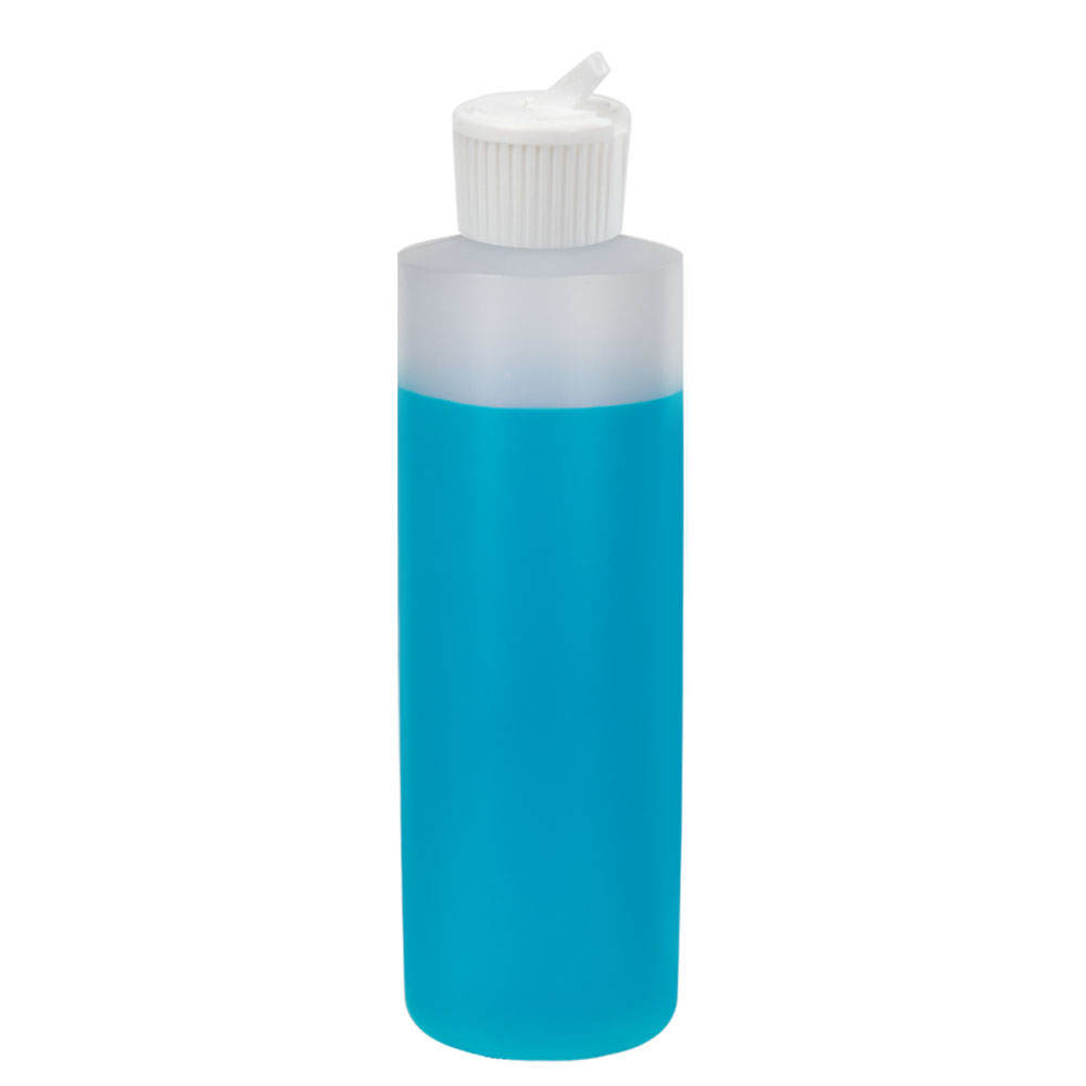16 oz. Natural HDPE Cylindrical Sample Bottle with 24/410 Flip-Top Cap