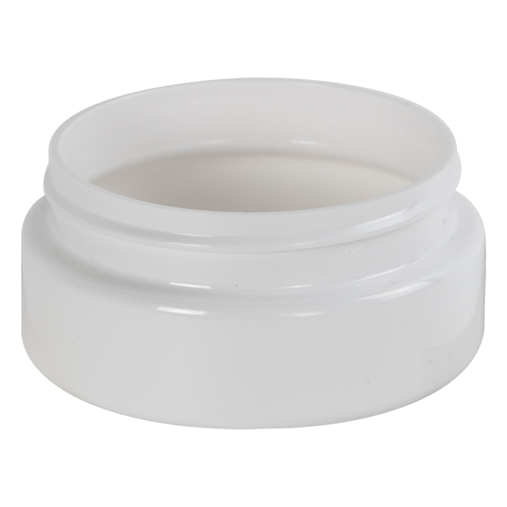4 oz. White PET Low Profile Round Jar with 70/400 Neck (Caps sold separately)