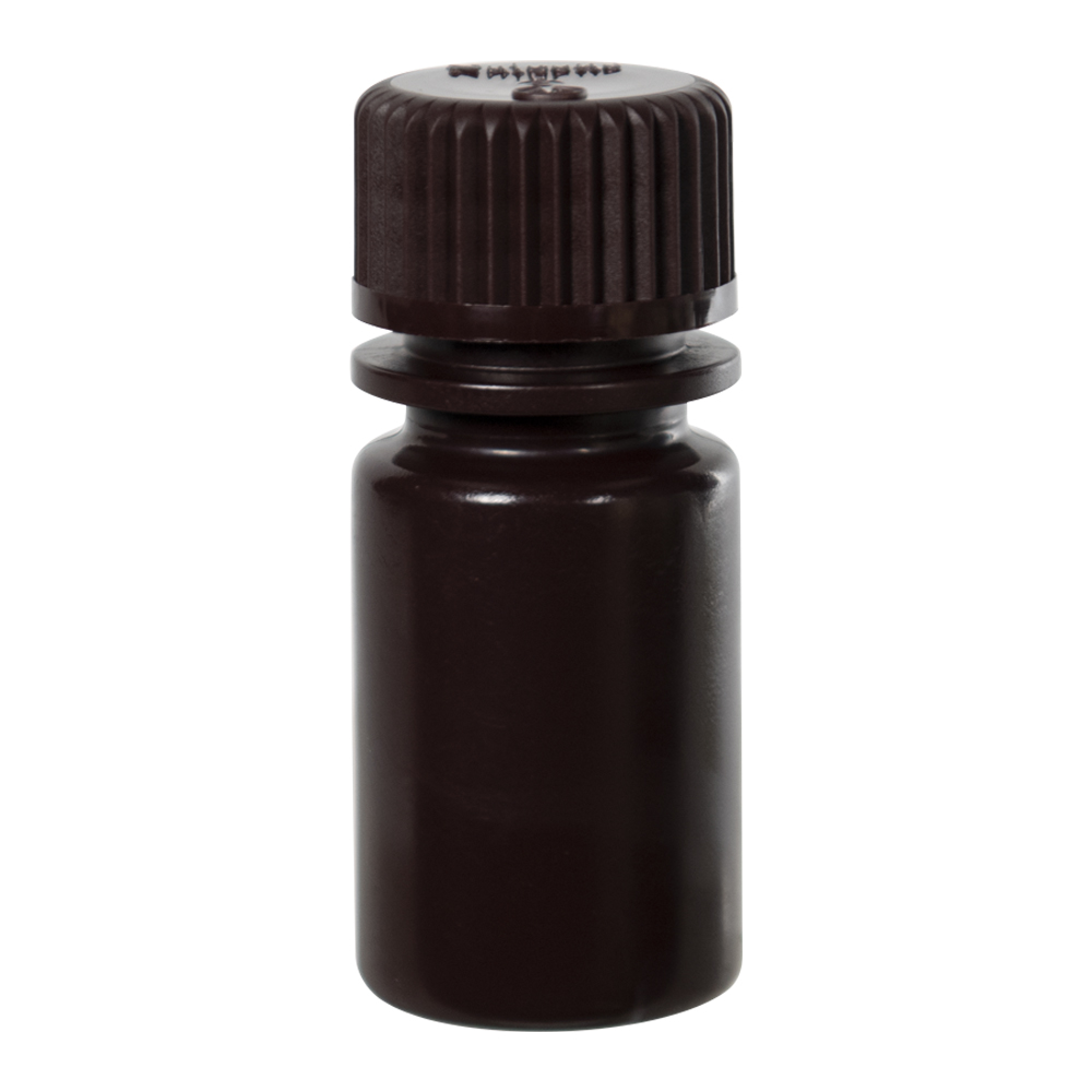 1/2 oz./15mL Nalgene™ Amber HDPE Narrow Mouth Bottle with 20mm Cap