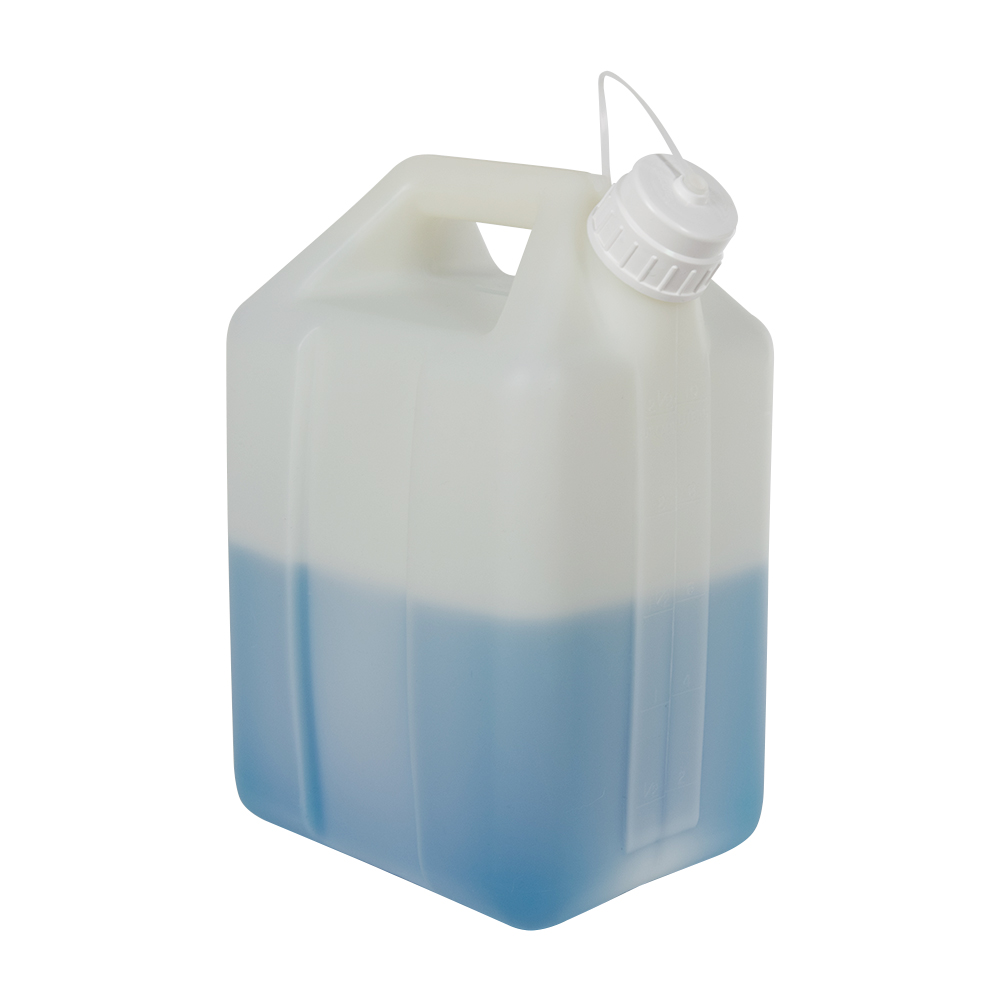 2-1/2 Gallon/10 Liter Natural Level 5 Fluorinated HDPE Nalgene™ Jerrican with Tethered 53B Closure