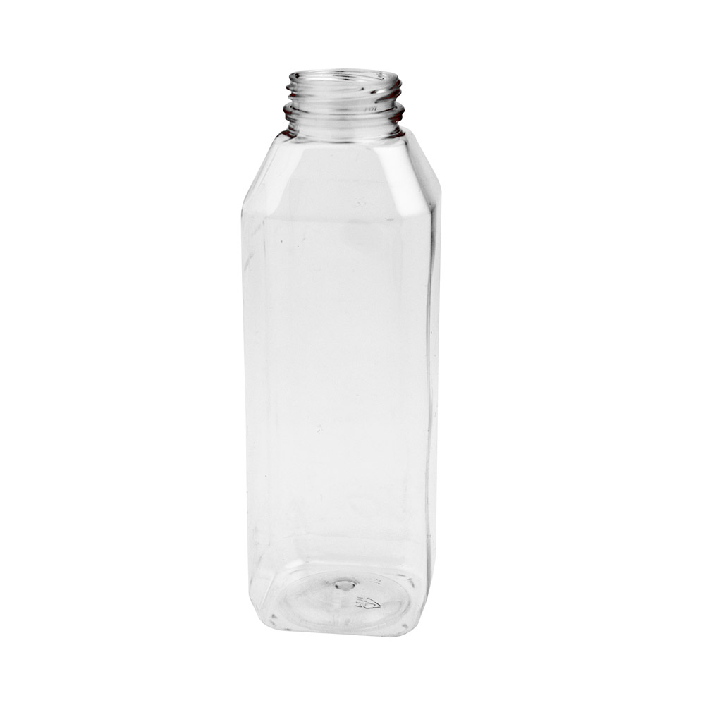 16 oz. WH Square PET Beverage Bottle with 38mm DBJ Neck (Cap Sold