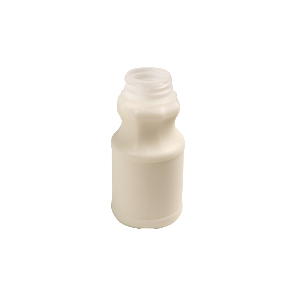 8 oz. Natural HDPE Octagon Dairy Bottle with 38mm DBJ Neck (Cap Sold Separately)