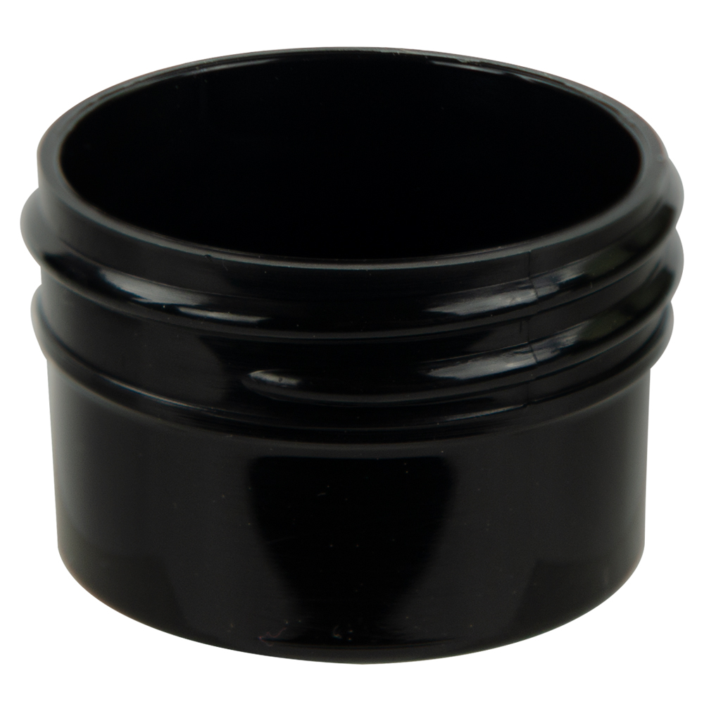1/2 oz. Black Polypropylene Straight Sided Jar with 43/400 Neck (Cap Sold Separately)