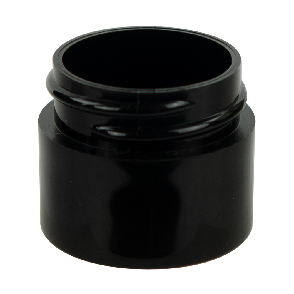 1/4 oz. Black Polypropylene Thick Wall Straight Sided Jar with 33/400 Neck (Cap Sold Separately)