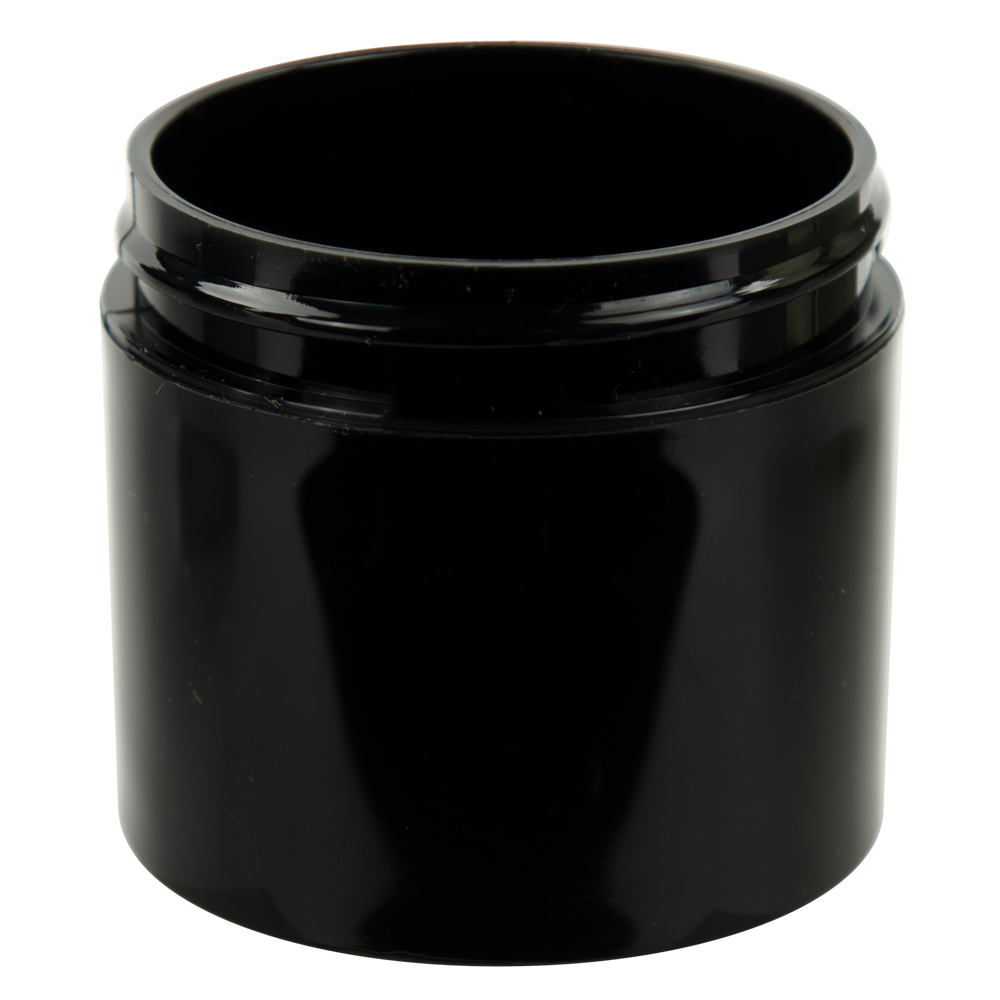 3 oz. Black Polypropylene Thick Wall Straight-Sided Round Jar with 58/400 Neck (Cap Sold Separately)