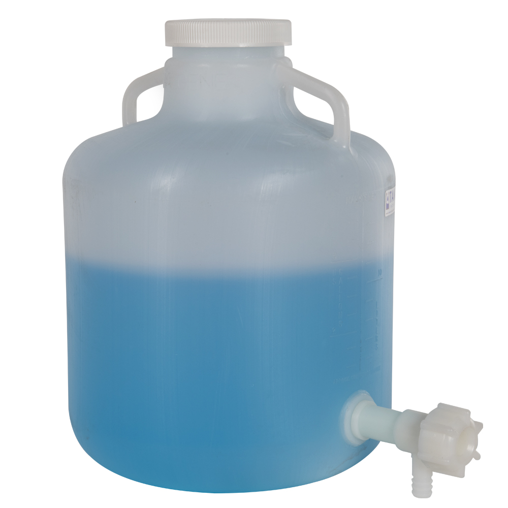 4 Gallon Nalgene™ Wide Mouth LDPE Carboy Modified by Tamco® with 3/4" NPT Spigot
