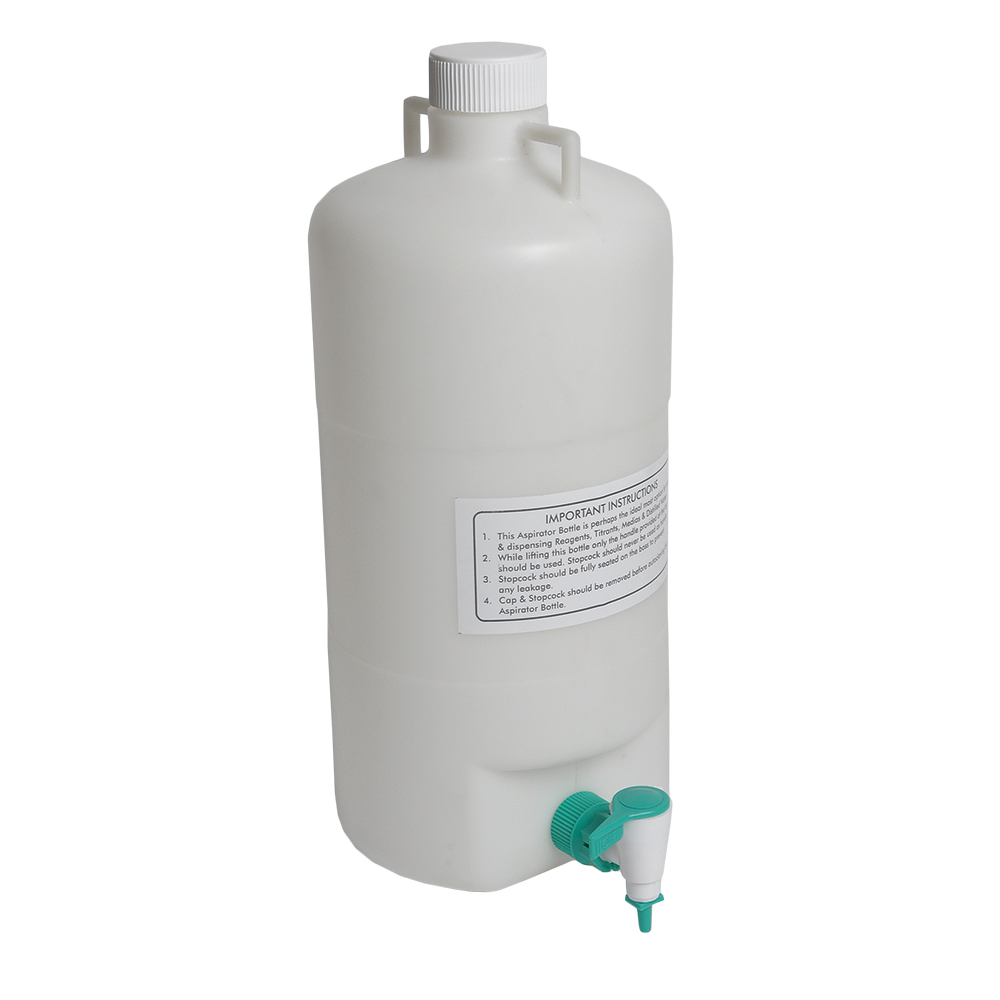 20 Liter Polypropylene Aspirator Bottle with Polyethylene Cap & Spigot
