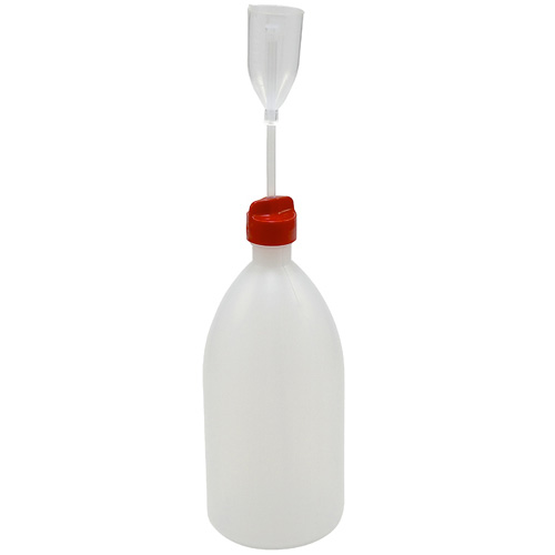 1000mL Kartell® Natural LDPE Adjustable Dispenser Bottle (5mL to 25mL measuring cup)